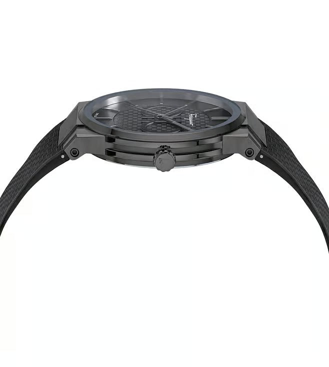 Salvatore Ferragamo Men's Quartz Black Dial Analog Silicone Watch SFHP00320
