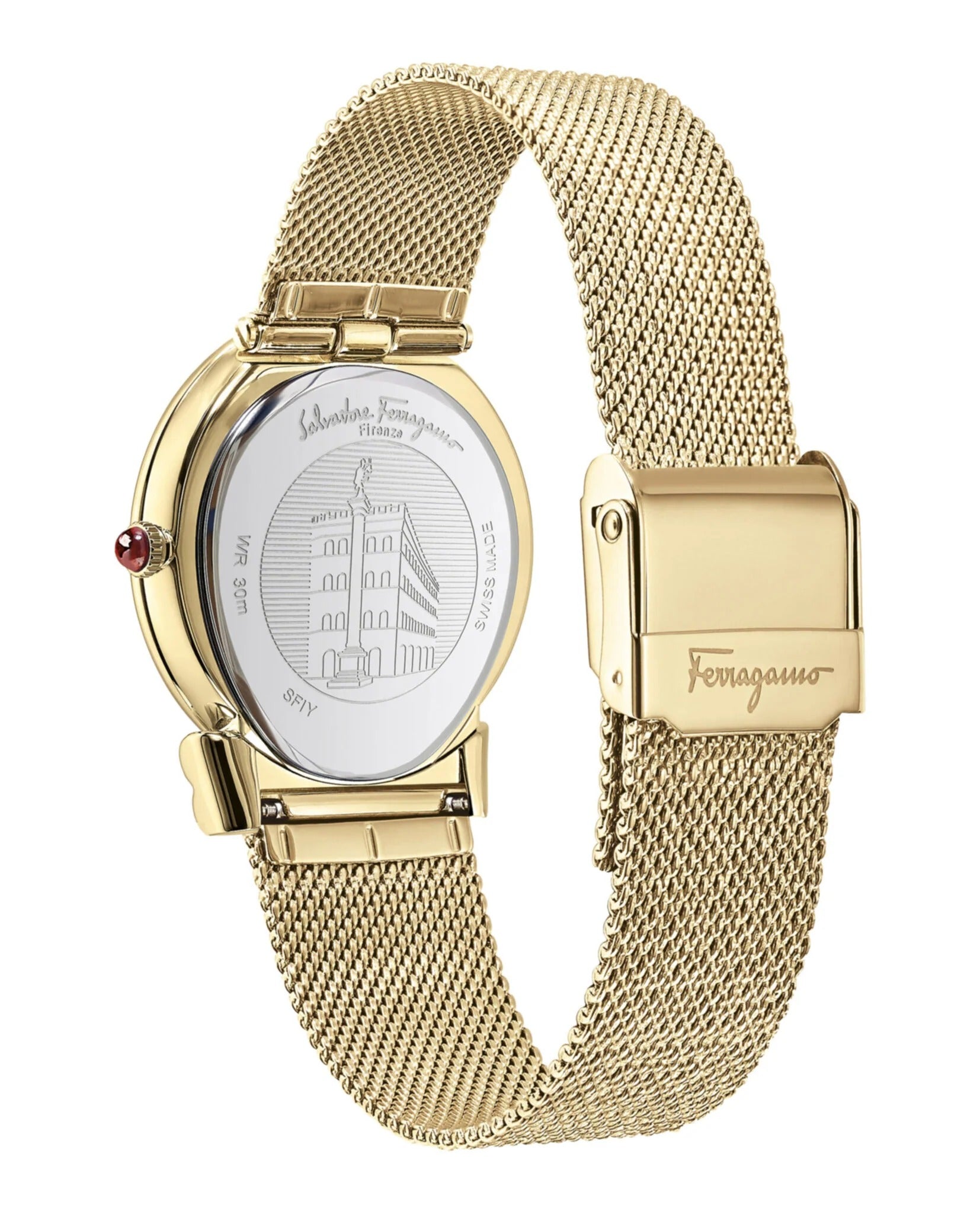Salvatore Ferragamo Gancini Women's Quartz White Dial Analog Stainless Steel Watch SFIY00719