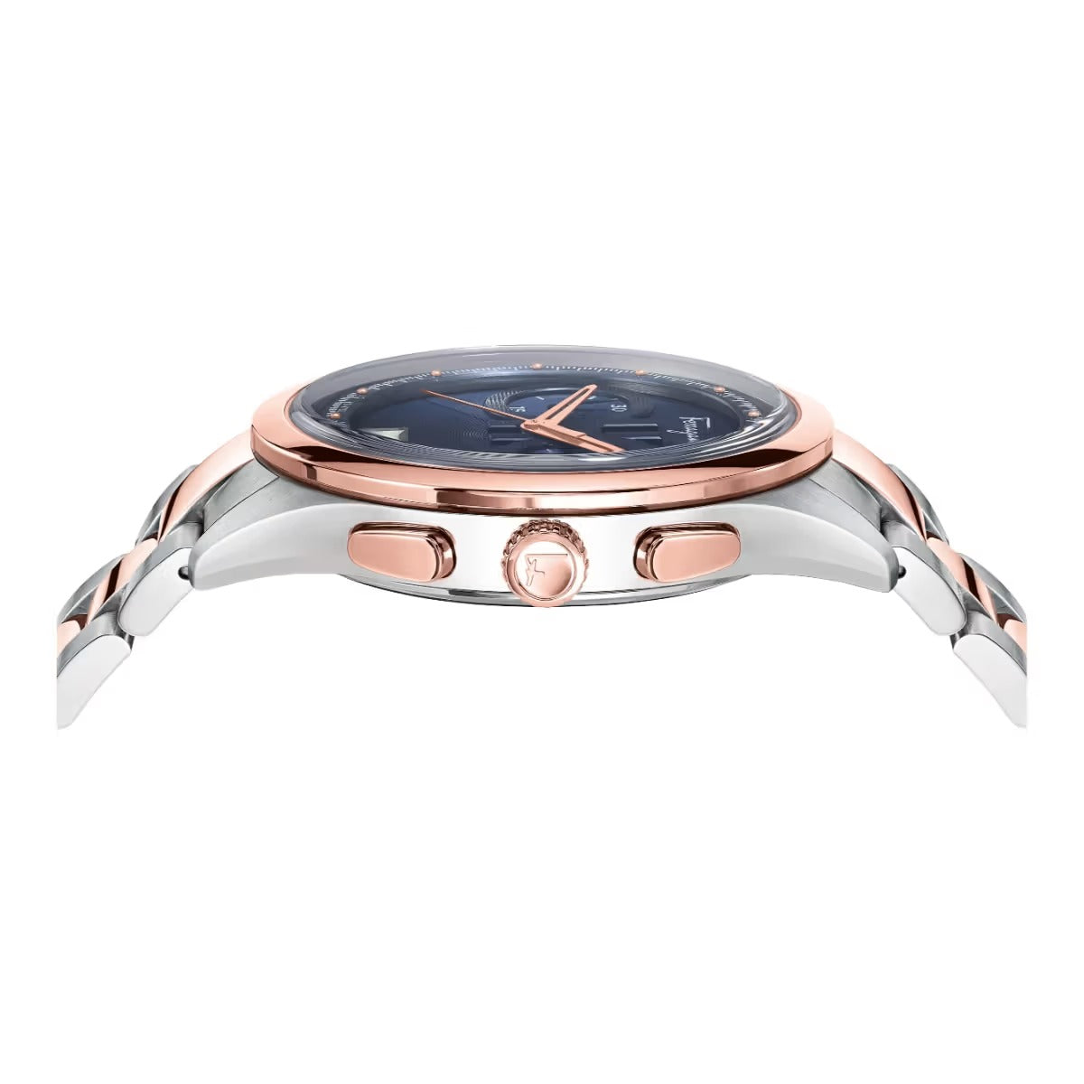 Salvatore Ferragamo Yi-Racing Men's Quartz Blue Dial Two-Tone Stainless Steel Watch SFYI00421