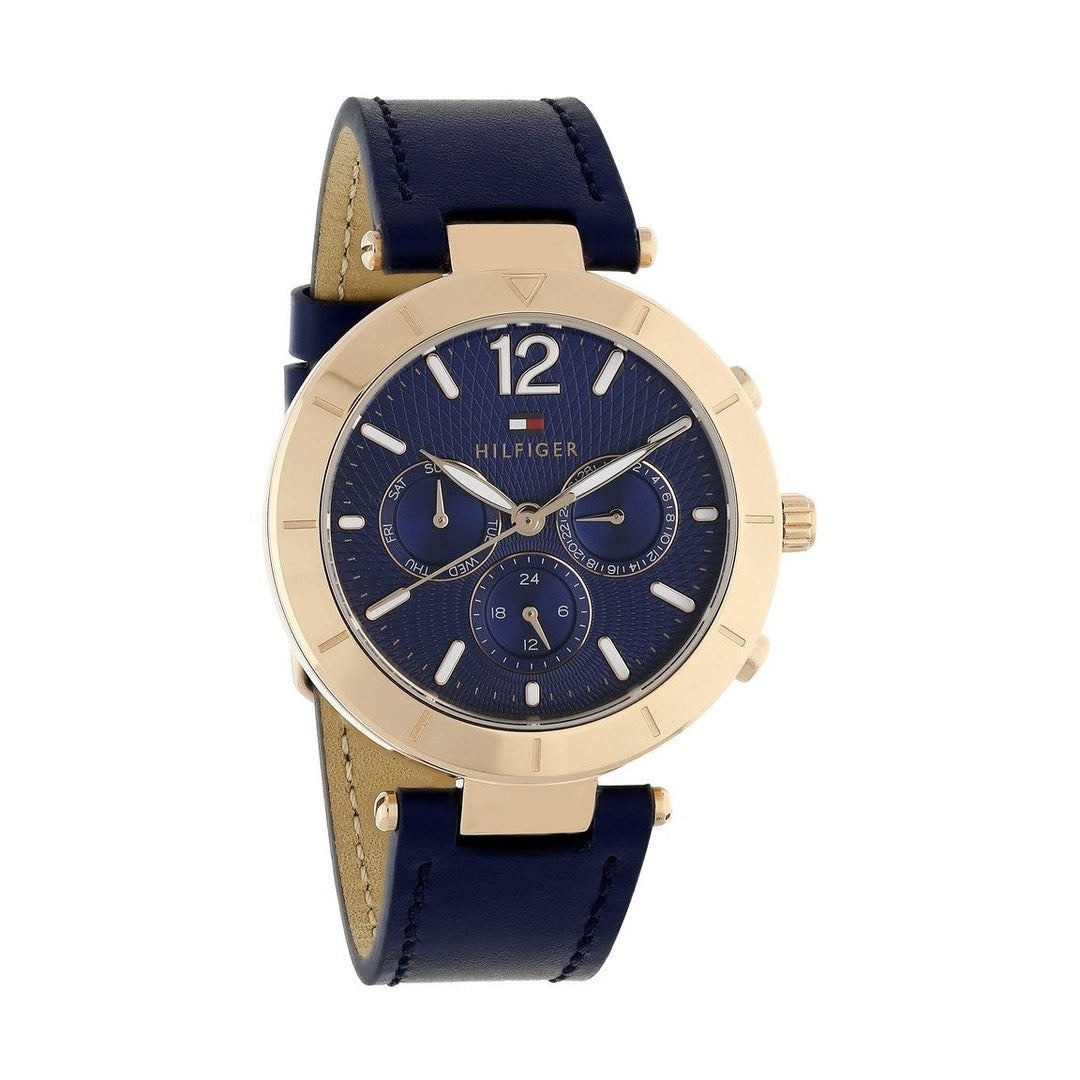 Tommy Hilfiger Quartz Multifunction Blue Dial Leather Strap Watch for Women