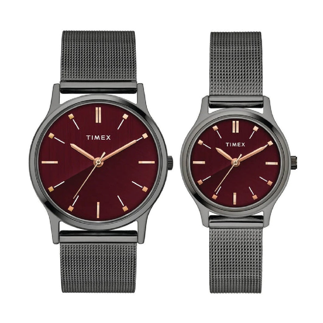Timex Classics Red Dial Couple Pair Watch TW00PR272