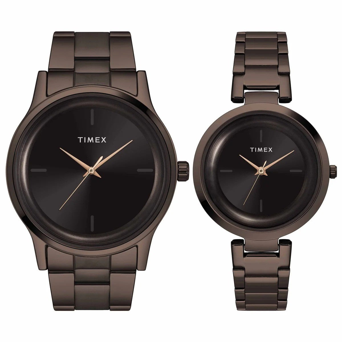 Timex Trend TW00PR295 Rose Gold Dial Couple Pair Watch