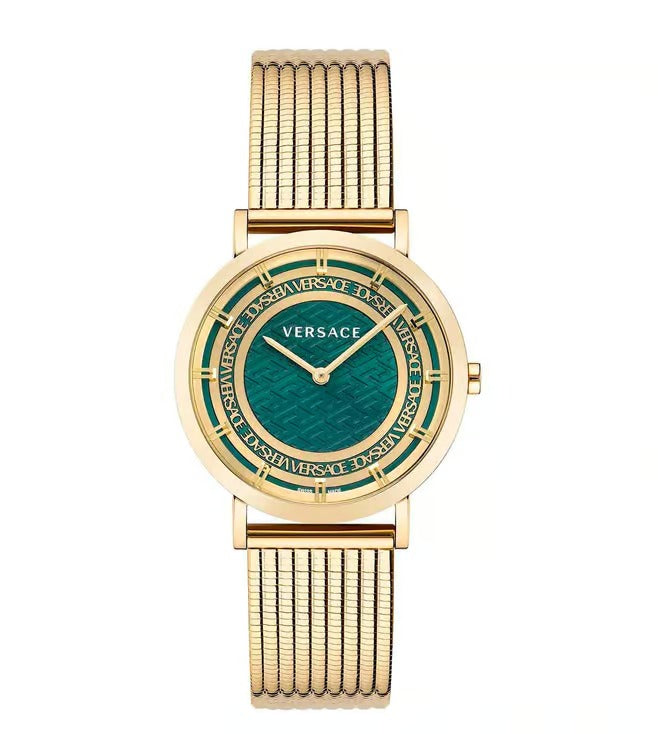 Versace Women Quartz Green Dial Analog Stainless Steel Watch VE3M00622
