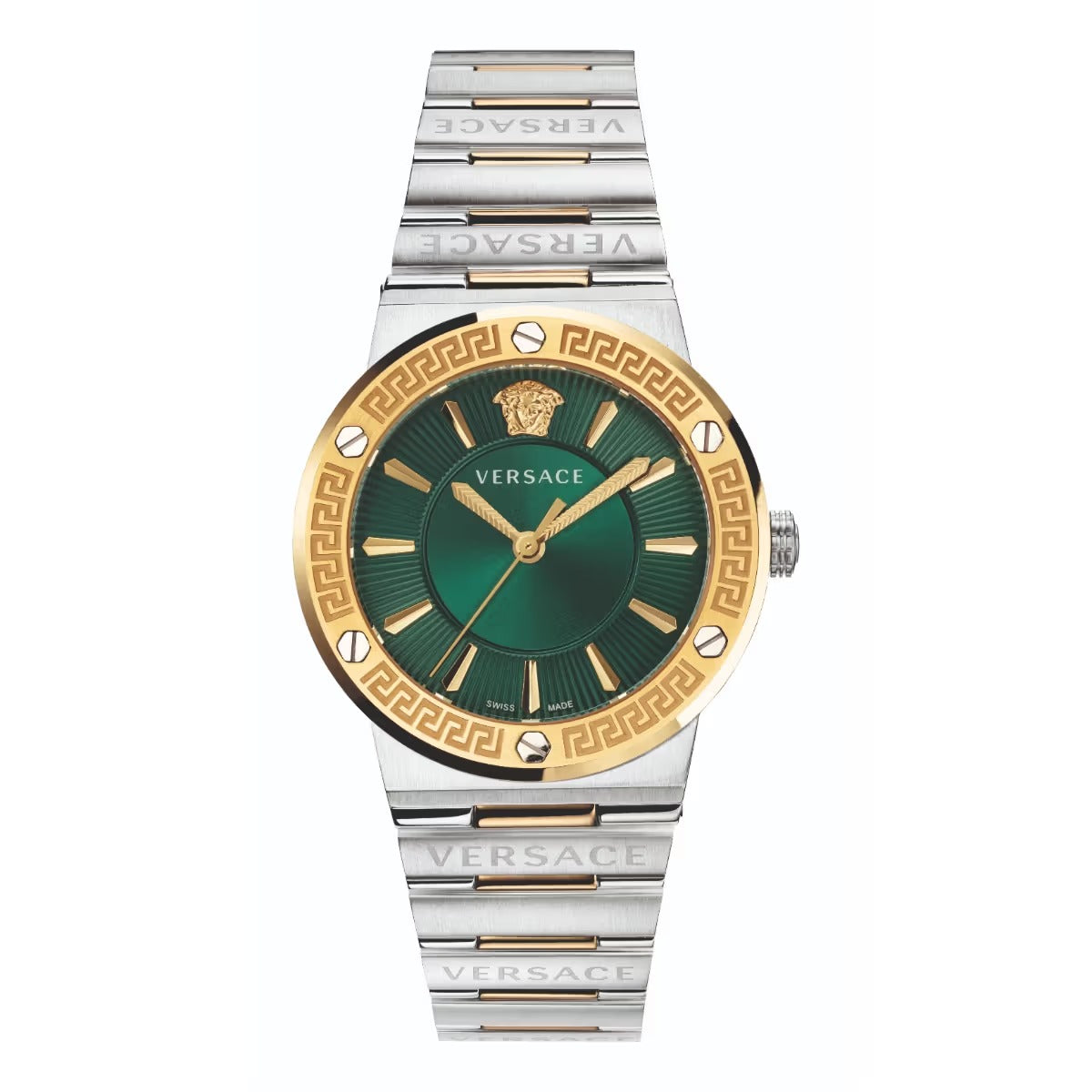 Versace Women's Quartz Green Dial Analog Stainless Steel Watch VEVH00720