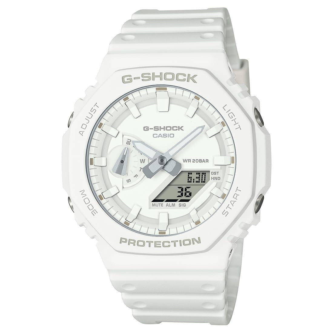G-Shock White Analog-Digital Dial Resin Strap Men's Watch GA-2100-7ADR