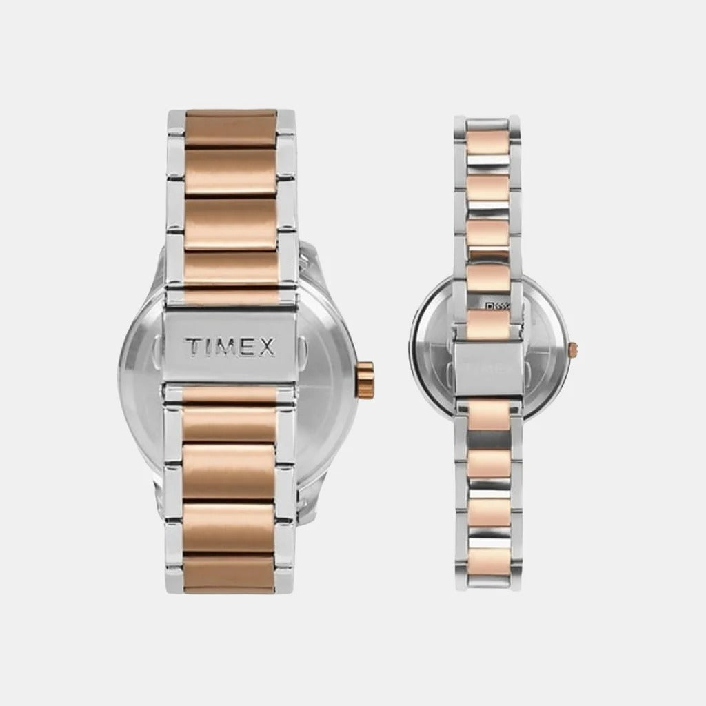 Timex Empera Quartz Blue Dial Multi-Function Stainless Steel Couple Watch TW00PR267