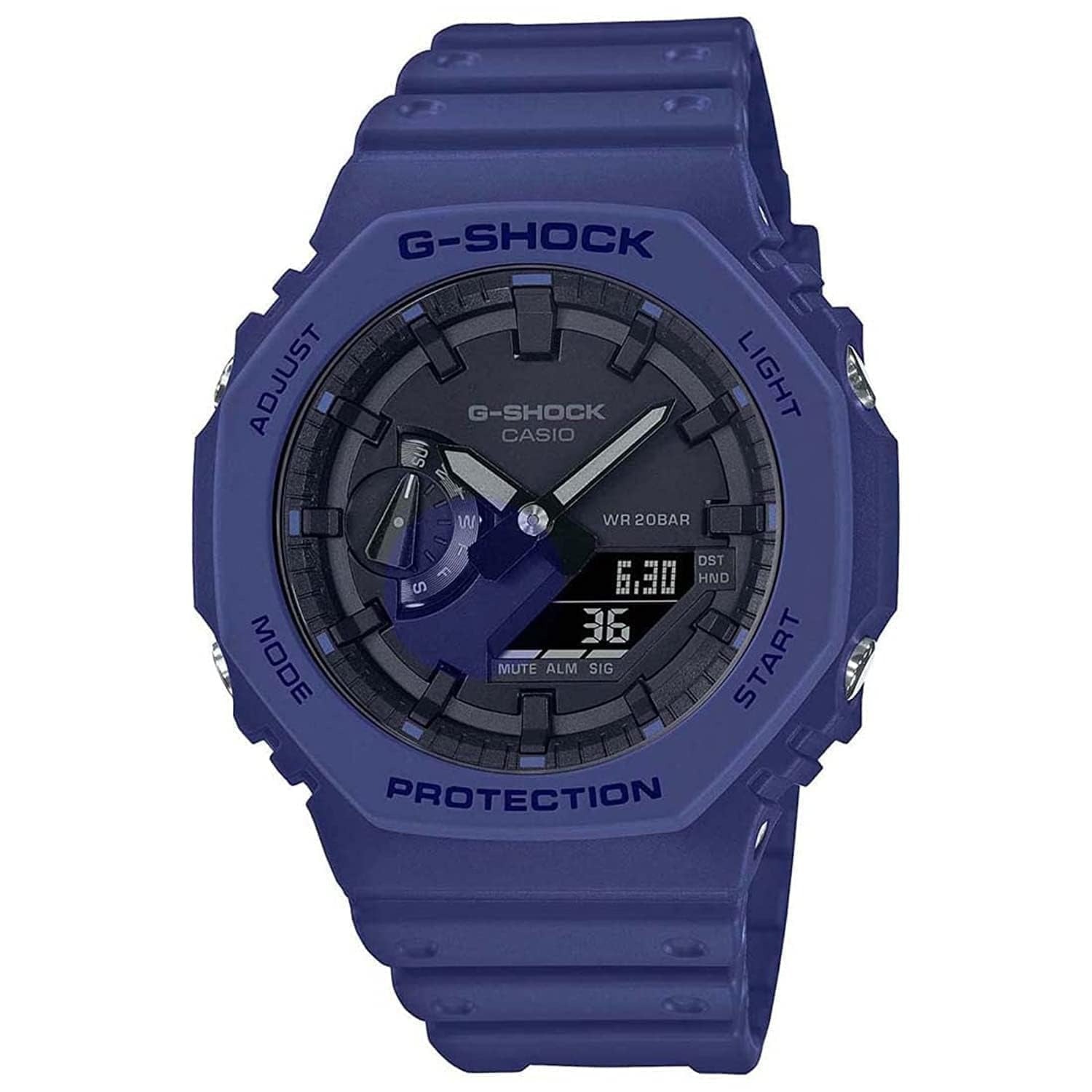 G-Shock Analog-Digital Black Dial Blue Resin Strap Men's Watch GA-2100-2ADR