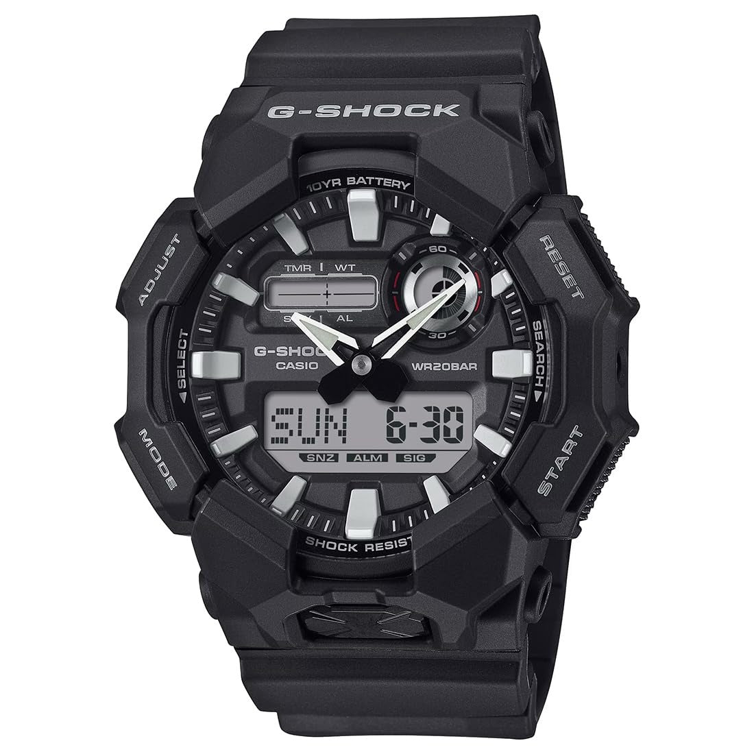 G-Shock Black Dial Resin Strap Large Analog-Digital Men's  Watch GA-010-1ADR
