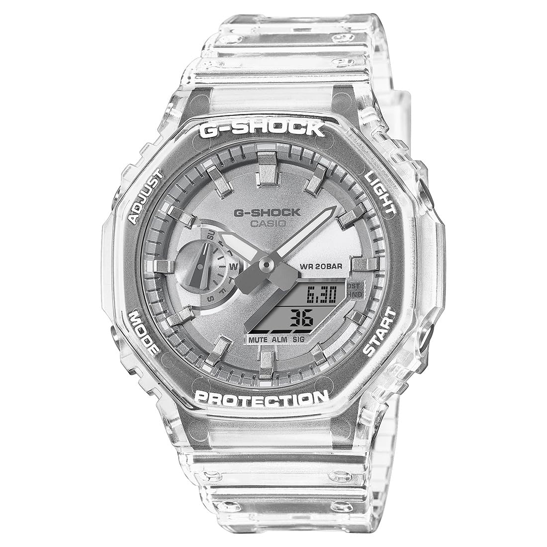 G-Shock Silver Dial Resin Strap Analog-Digital Men's Watch GA-2100BM-7A8DR
