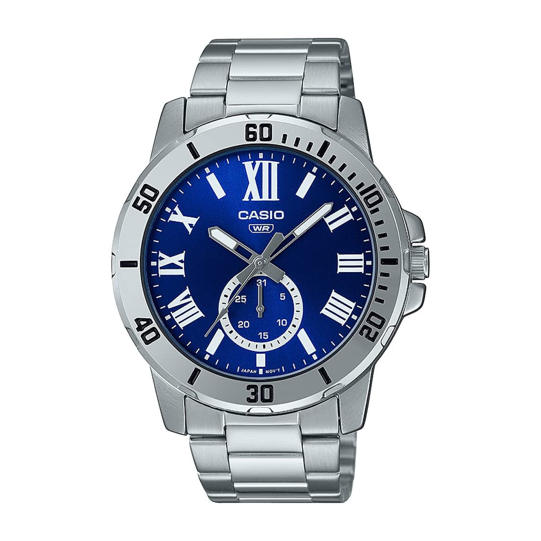 Casio Enticer Blue Dial Stainless Steel Analog Men's Watch MTP-VD200D-2BUDF