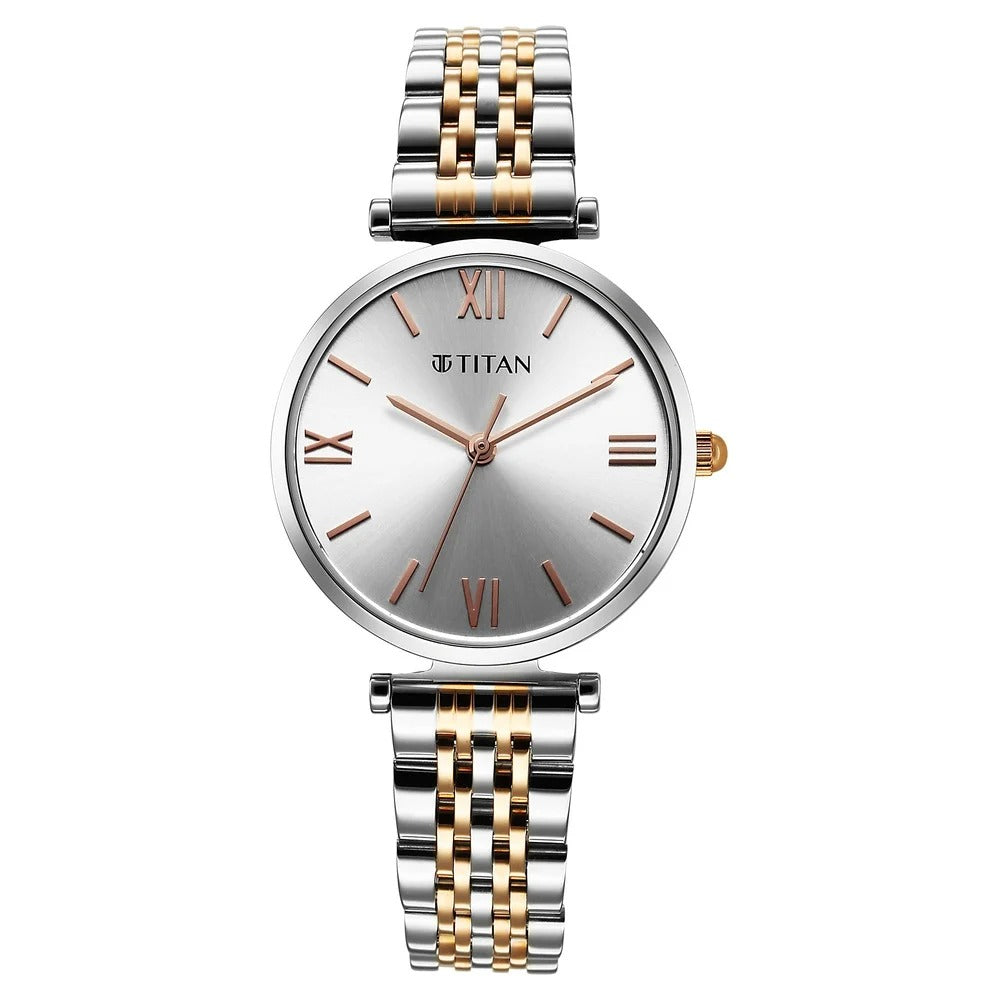 Titan Workmode Quartz Analog Silver Dial Metal Strap watch For Women - NU95313KM01