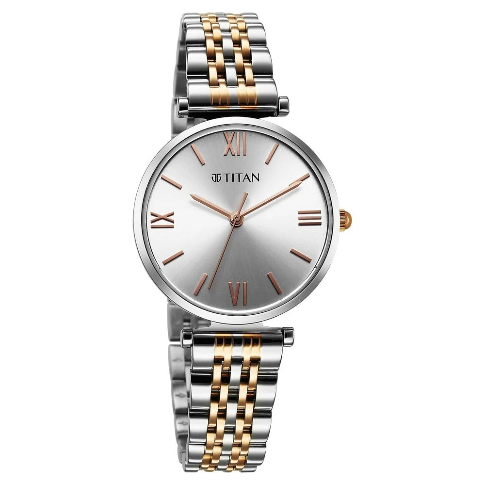 Titan Workmode Quartz Analog Silver Dial Metal Strap watch For Women - NU95313KM01