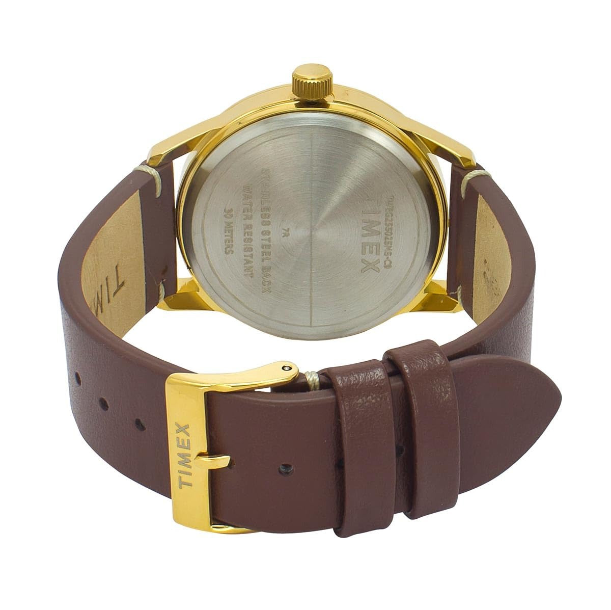 Timex Fashion Quartz Champagne Dial Analog Leather Men's Watch TWEG25502