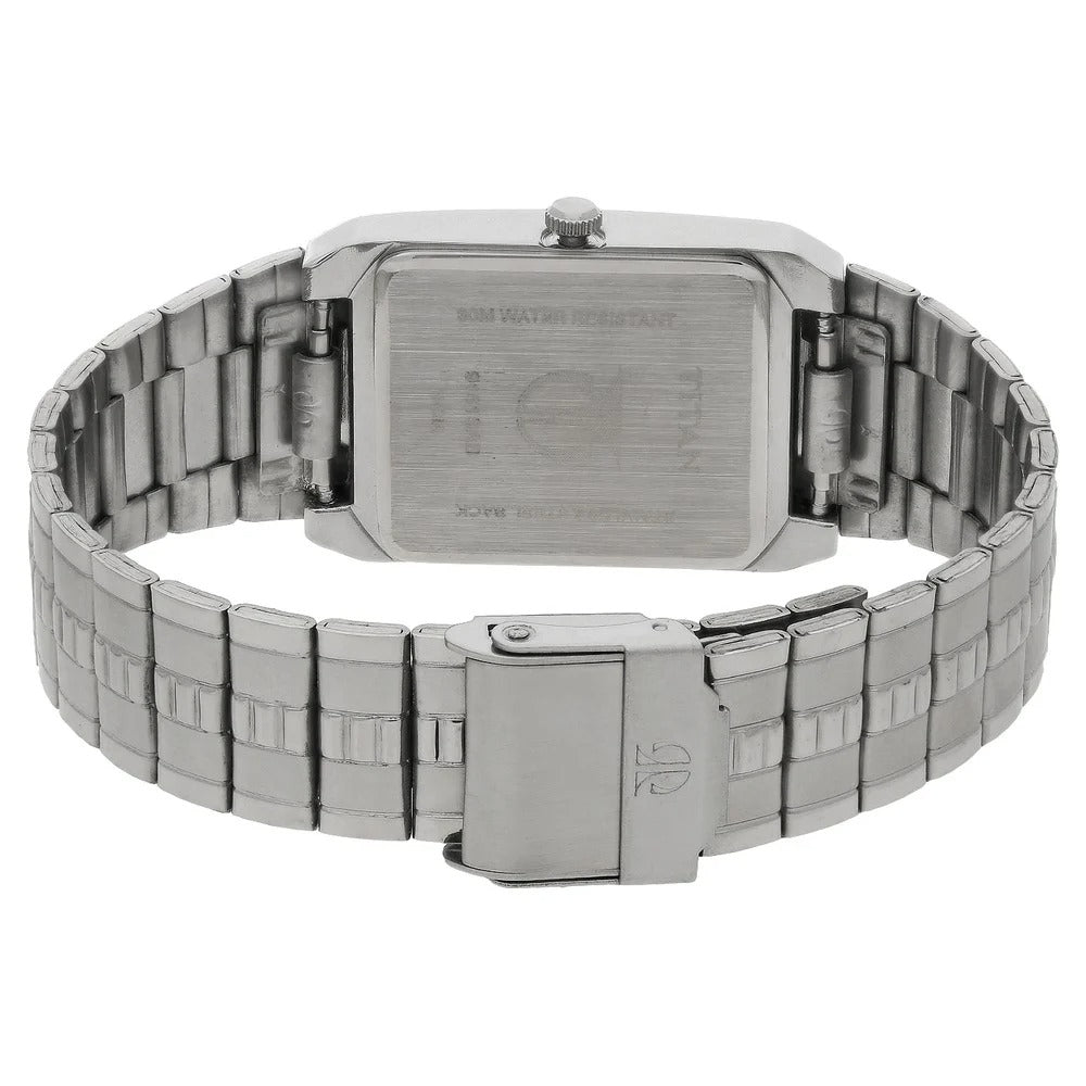 Titan Quartz Analog with Date Black Dial Stainless Steel Strap Watch for Men - NU9151SM02