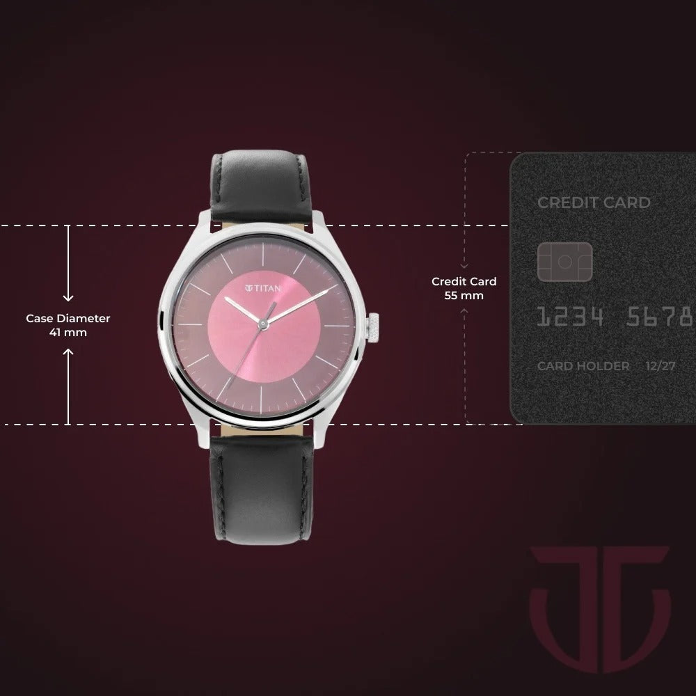 Titan Men's Urban Edge Lustrous Maroon Dial Leather Watch - NP1802SL05