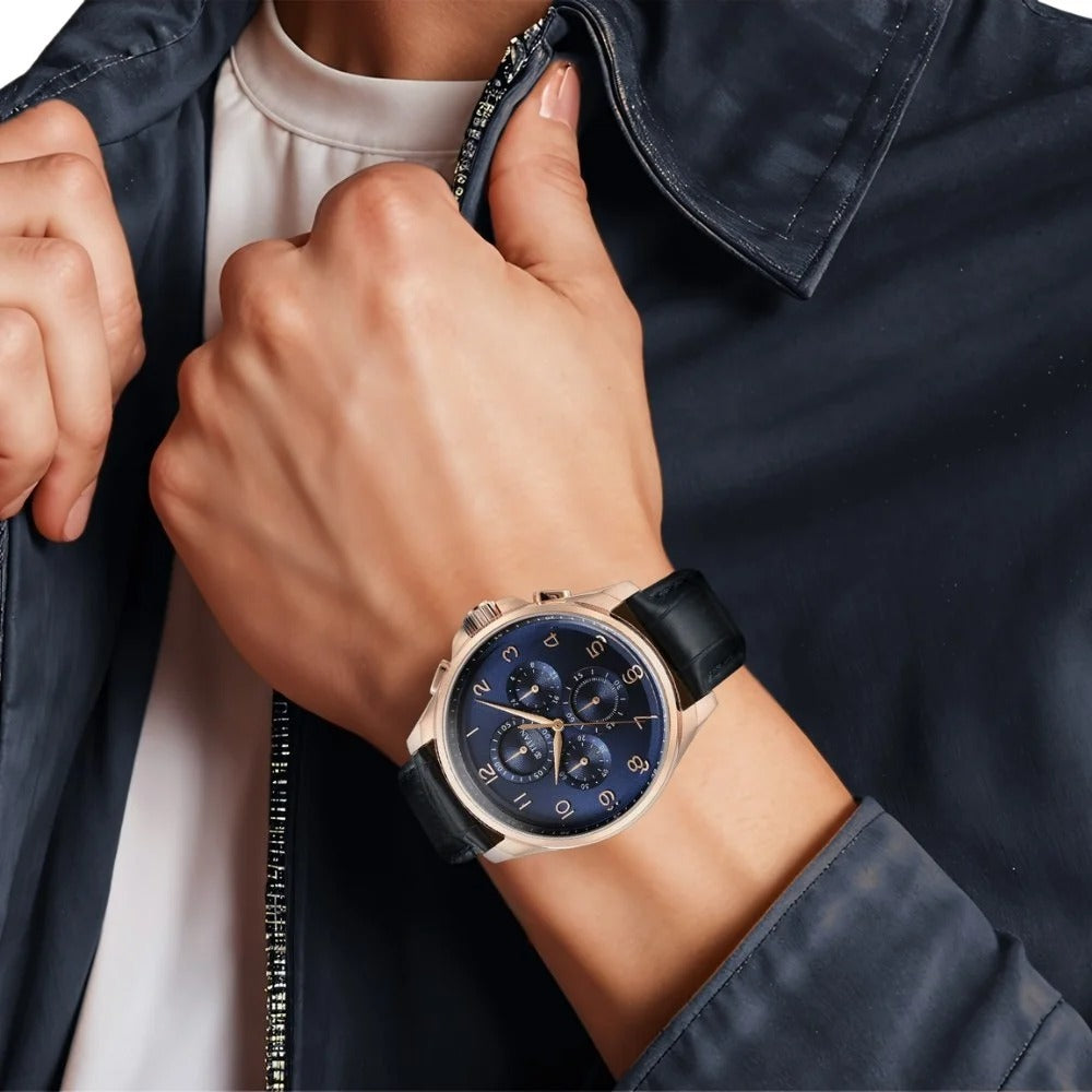 Titan Classic Chrono Blue Dial Leather Watch for Men - NU90169WL01