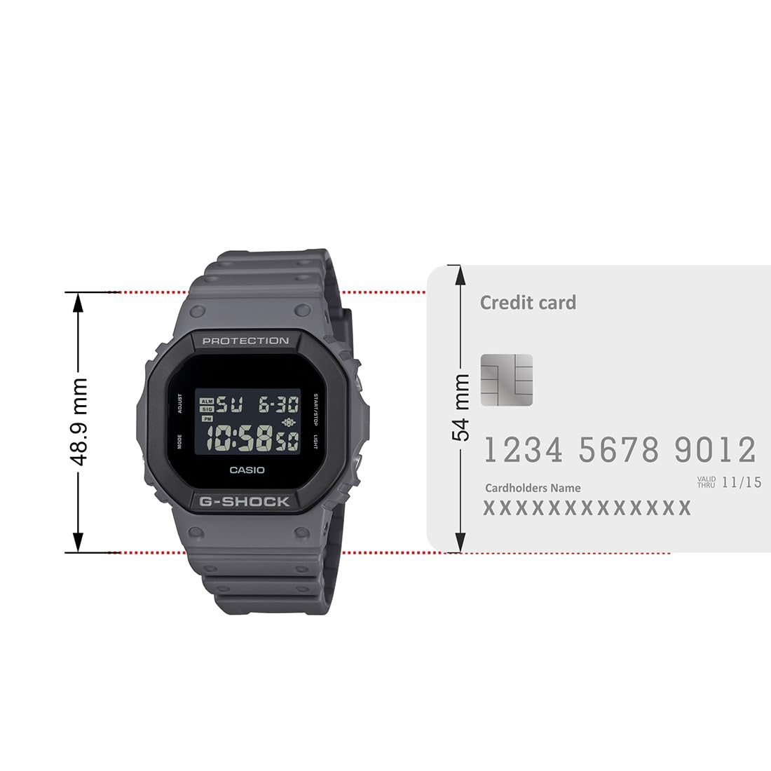 G-Shock Grey White Dial Resin Strap Digital Men's Watch DW-5610UU-8DR