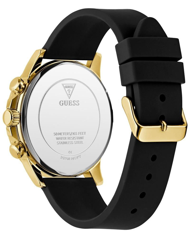 Guess Dress Quartz Black Dial Chronograph Silicone Men's Watch GW0913G2
