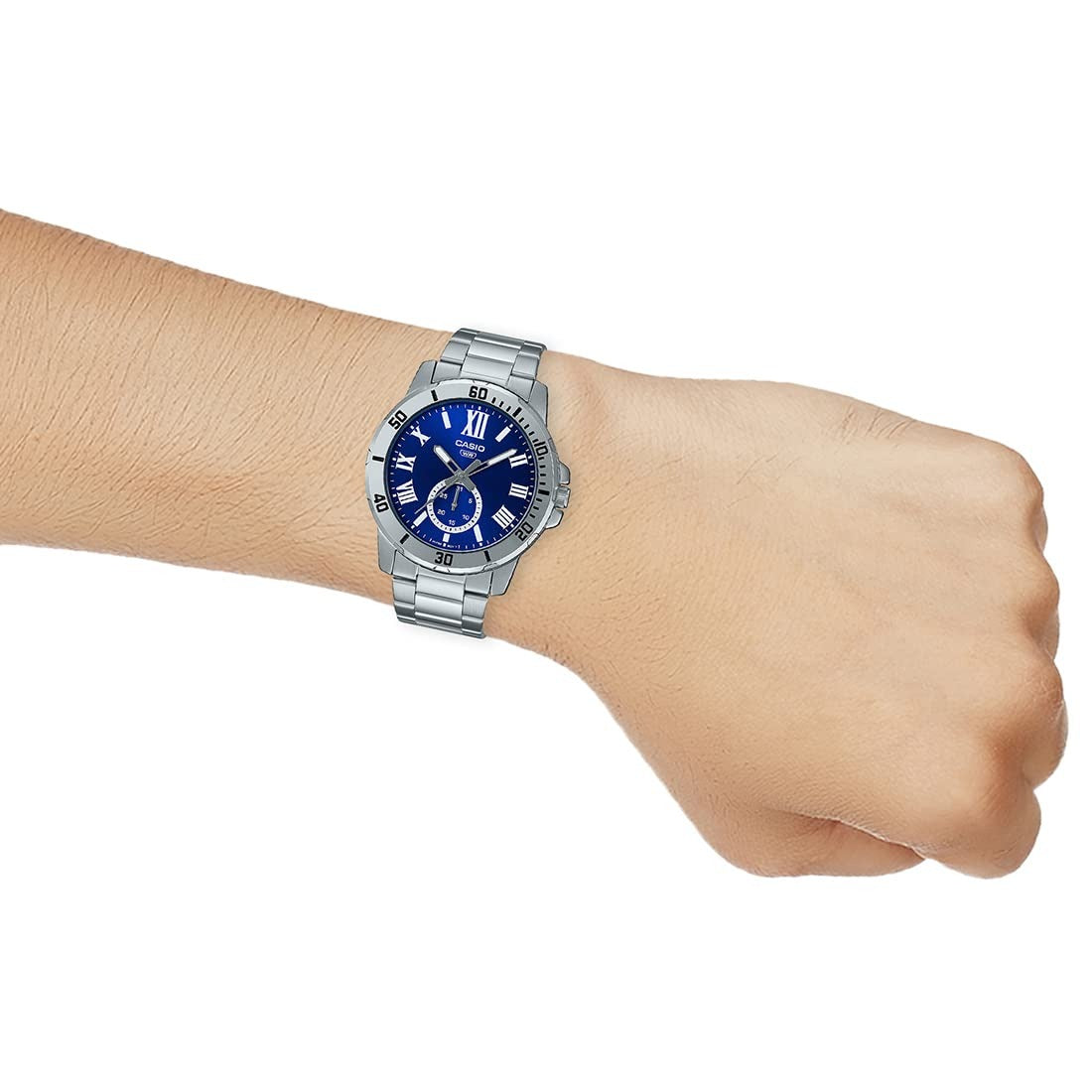 Casio Enticer Blue Dial Stainless Steel Analog Men's Watch MTP-VD200D-2BUDF