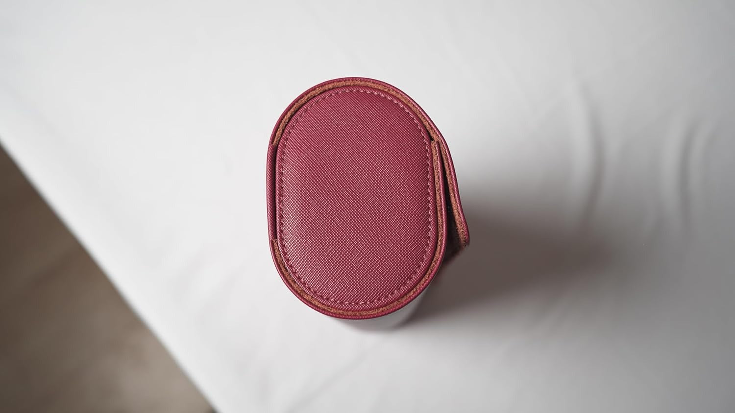 Luxury 3 Slot Leather Watch Roll Case – Premium Travel Watch Organizer for Men & Women – Cherry