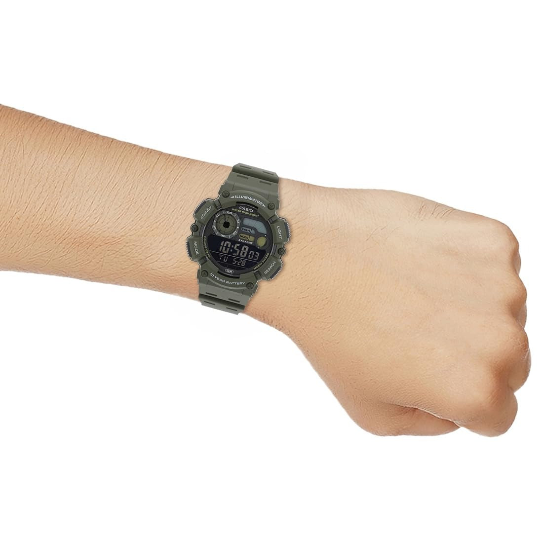 Casio Youth Digital Gray Dial Resin Strap Men's Watch WS-1500H-3BV