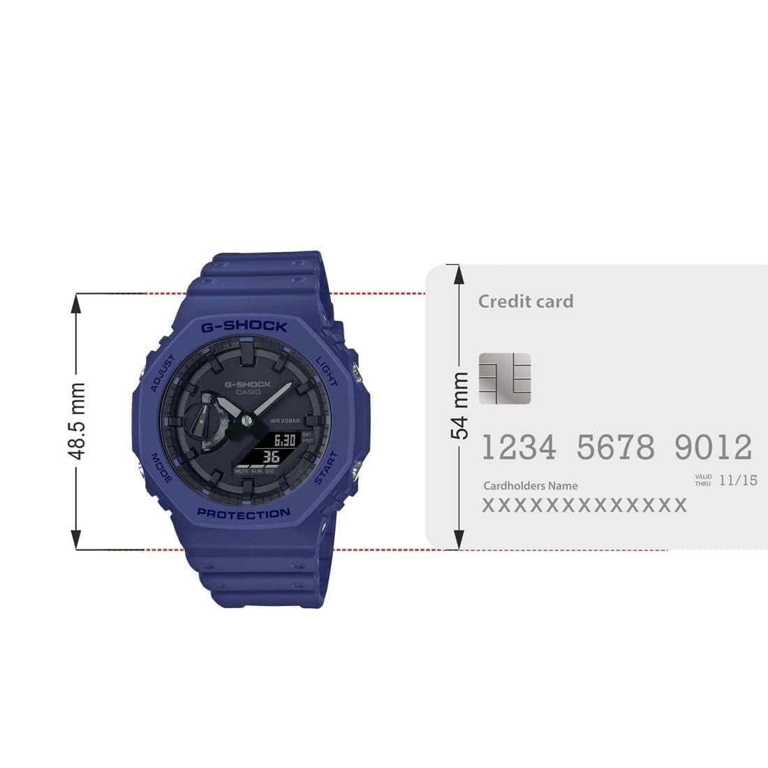 G-Shock Analog-Digital Black Dial Blue Resin Strap Men's Watch GA-2100-2ADR