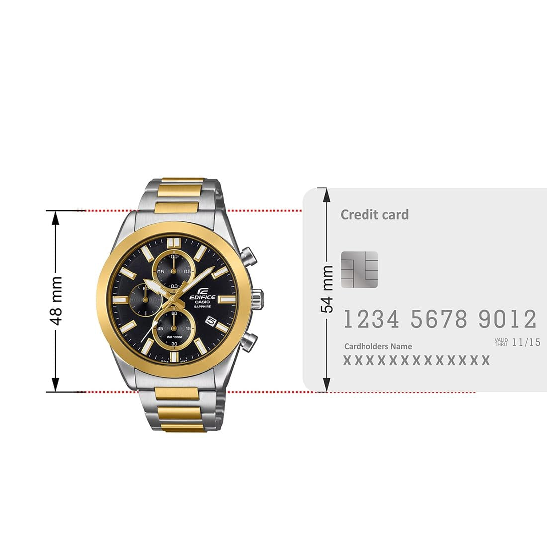 Casio Edifice Black Gold Dial Stainless Steel Analog-Digital Men's Watch EFB-710SG-1AVUDF