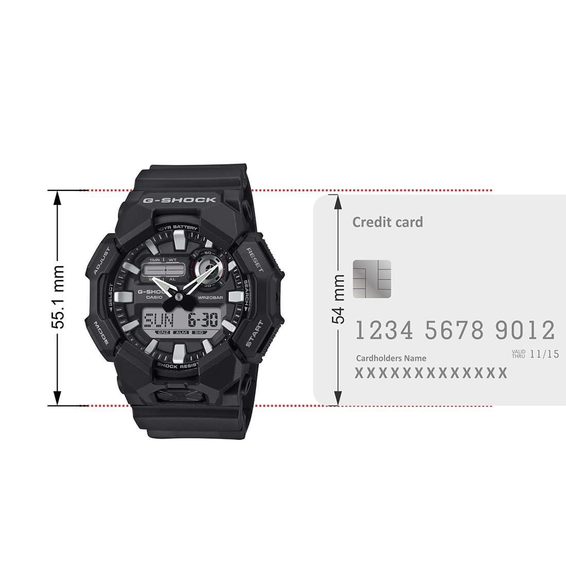 G-Shock Black Dial Resin Strap Large Analog-Digital Men's  Watch GA-010-1ADR