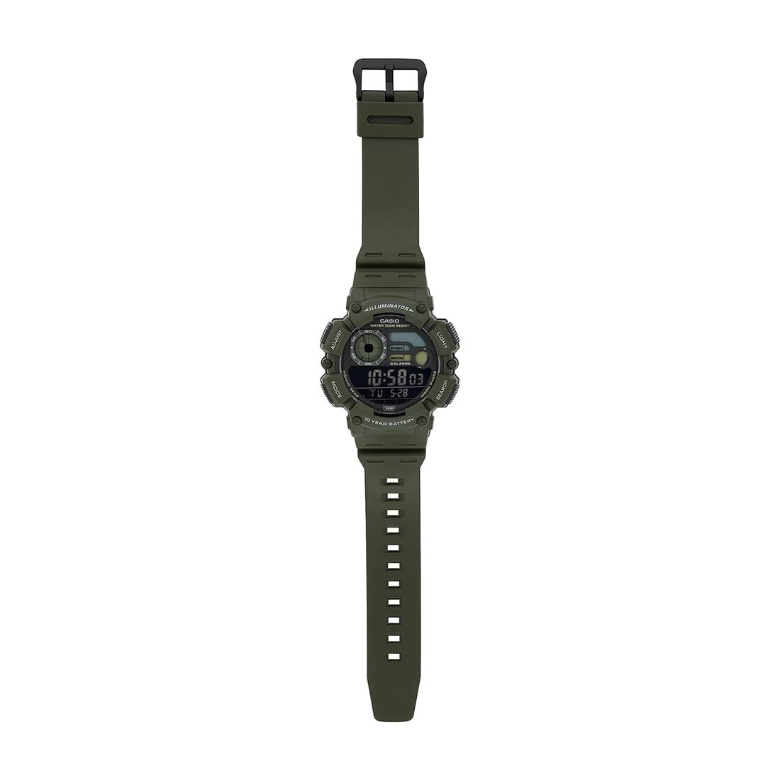 Casio Youth Digital Gray Dial Resin Strap Men's Watch WS-1500H-3BV
