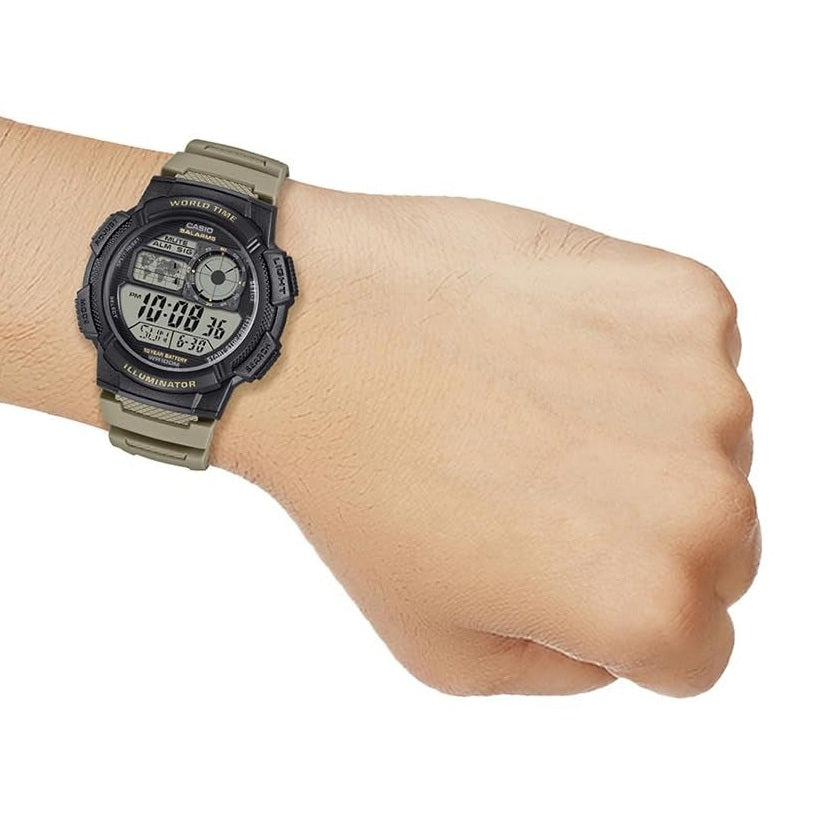 Casio Collection Digital Black Dial Mustard Resin Strap Unisex Watch AE-1000W-5AVDF