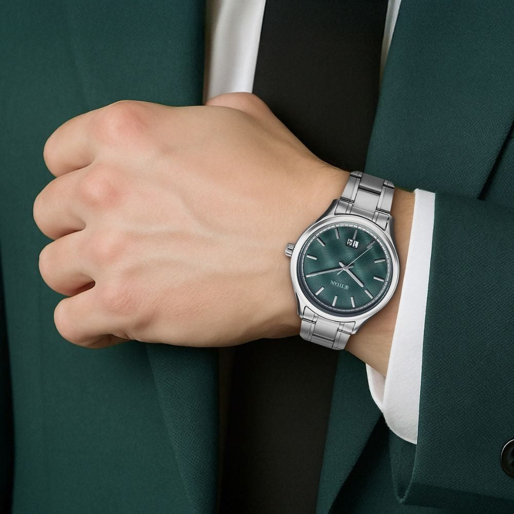 Titan Palette of Time Green Dial Men's Watch NT10033SM03