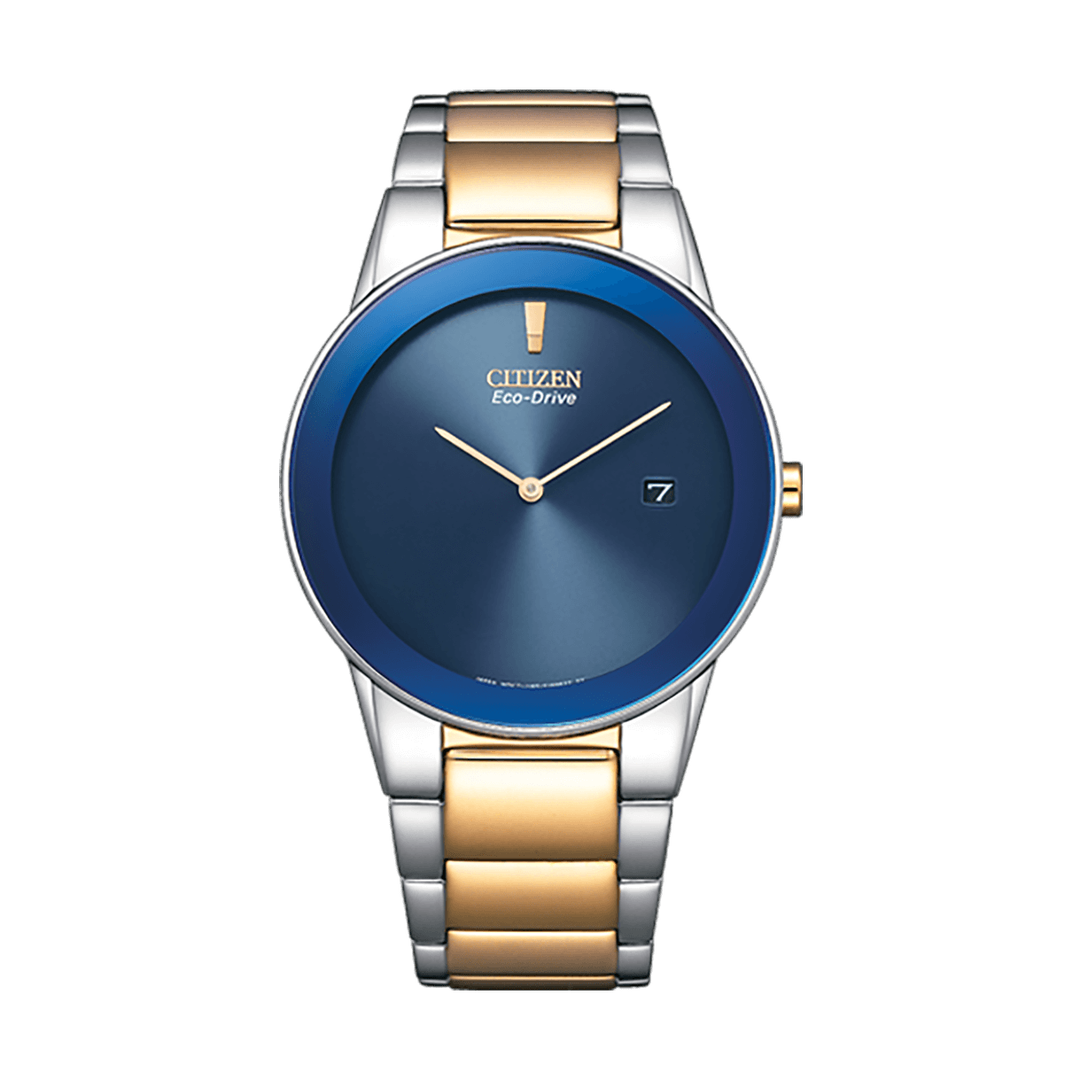 Citizen Axiom Men Eco-Drive Blue Dial Analog Stainless Steel Watch AU1064-85L