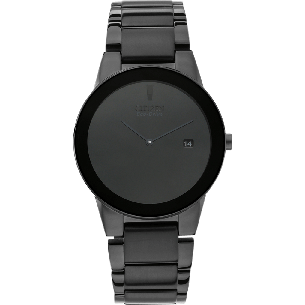 Citizen Axiom Men Eco-Drive Black Dial Analog Stainless Steel Watch AU1065-58E