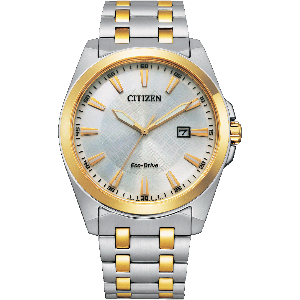 Citizen Sport Luxury Chrono Men Eco-Drive Silver Dial Analog Stainless Steel Watch BM7534-59A