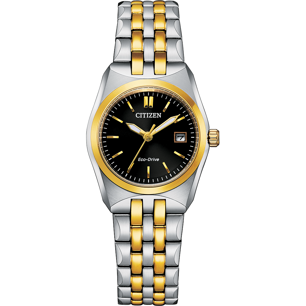 Citizen Corso Women Quartz Black Dial Analog Stainless Steel Watch EW2299-50E