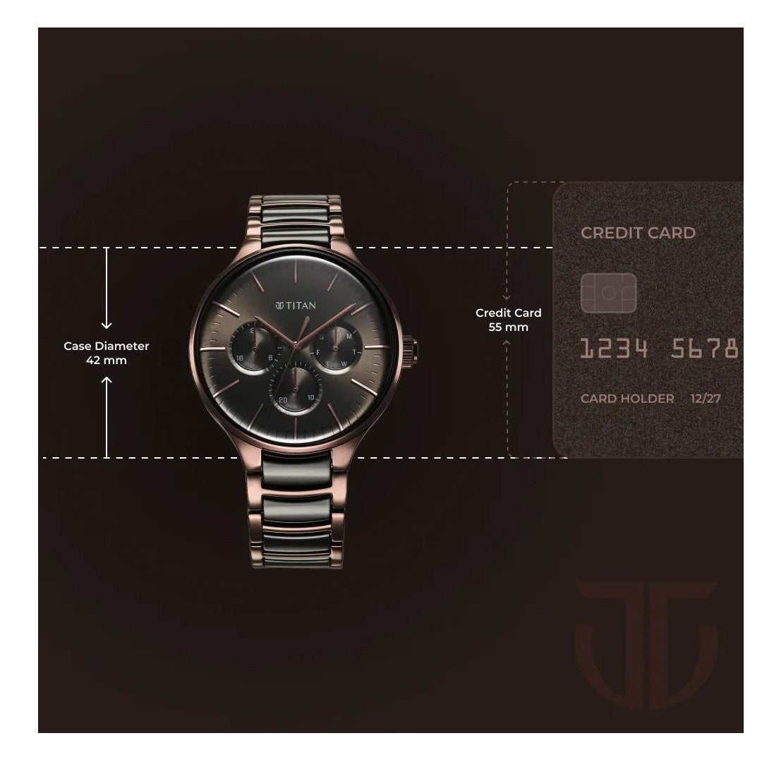 Titan Ceramic Fusion Black Dial Men's Watch NT90148KD05