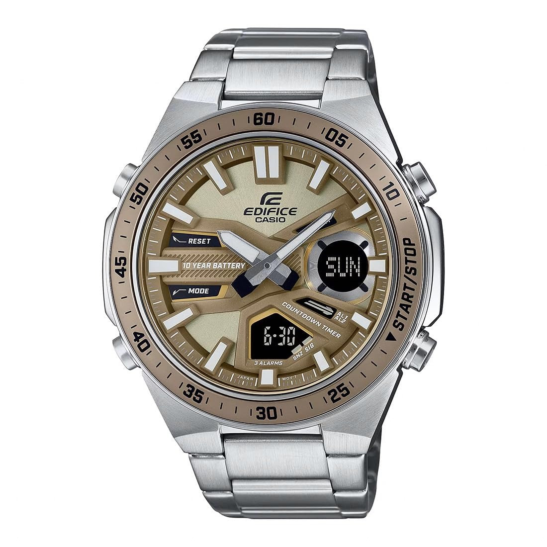 Casio Edifice Teal Dial Stainless Steel Solar Analog-Digital Men's Watch EFV-C110D-5ADF