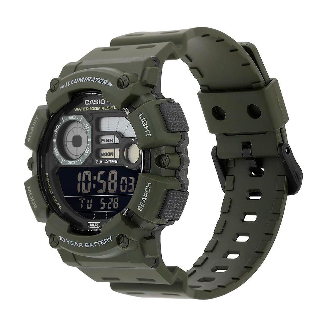 Casio Youth Digital Gray Dial Resin Strap Men's Watch WS-1500H-3BV