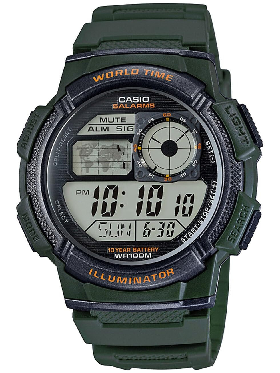 Casio Youth Digital Black Dial Resin Strap Men's Watch AE-1000W 3AVDF