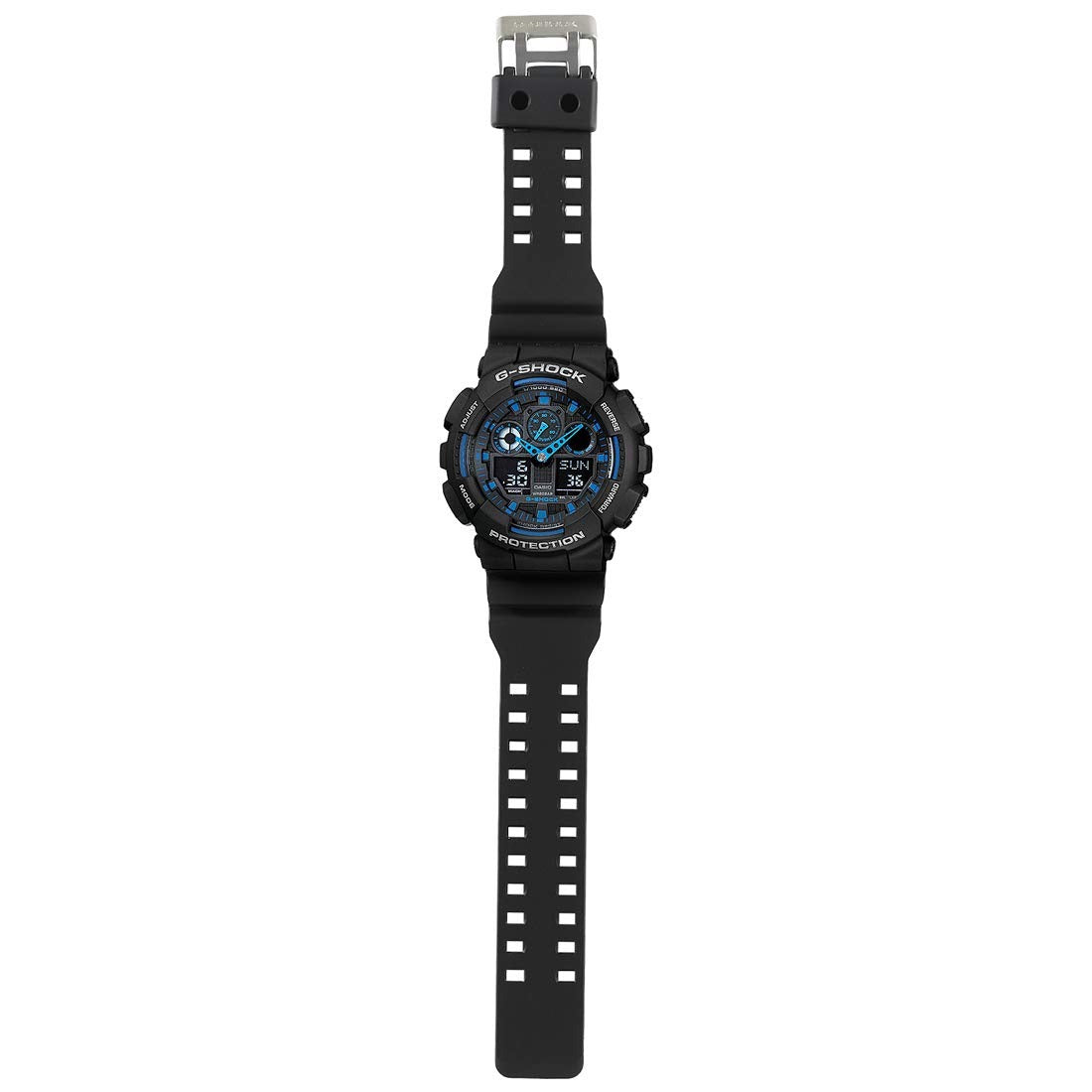 G-Shock Black & Blue Dial Resin Strap Analog-Digital Men's Watch GA-100-1A2DR
