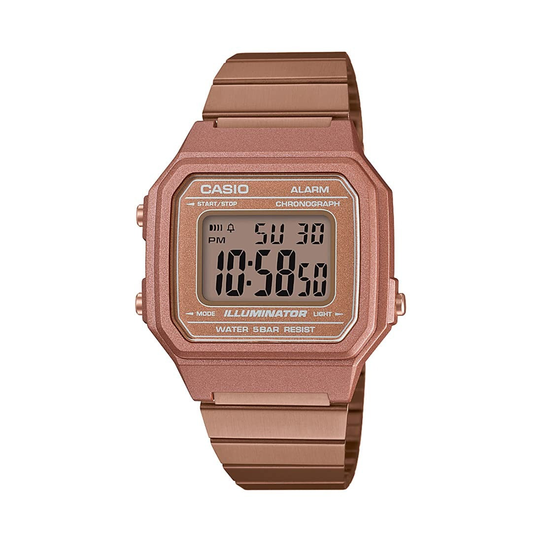Casio Vintage Digital Rose Gold Dial Stainless Steel Unisex Watch B650WC5ADF