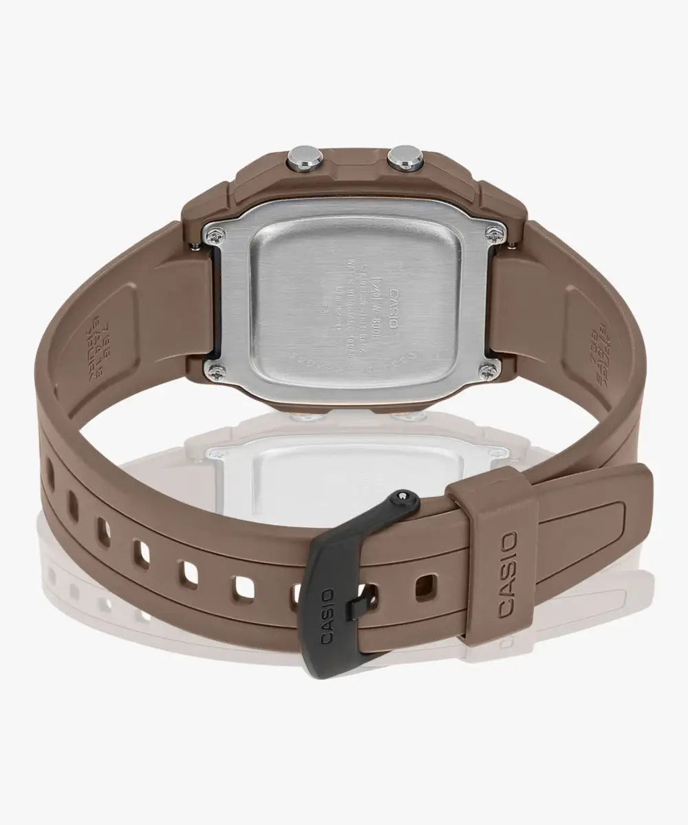 Casio Youth Digital Black Dial Matte Brown Resin Strap Unisex Watch W800H5AVDF