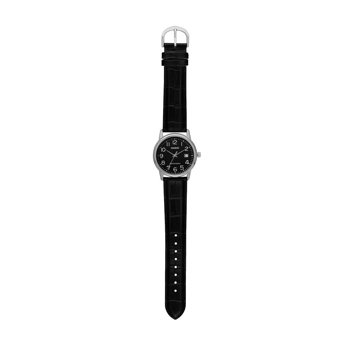 Casio Enticer Analog Black Dial Stainless Steel Leather Men's Watch MTP-V002L-1BUDF [A2315]