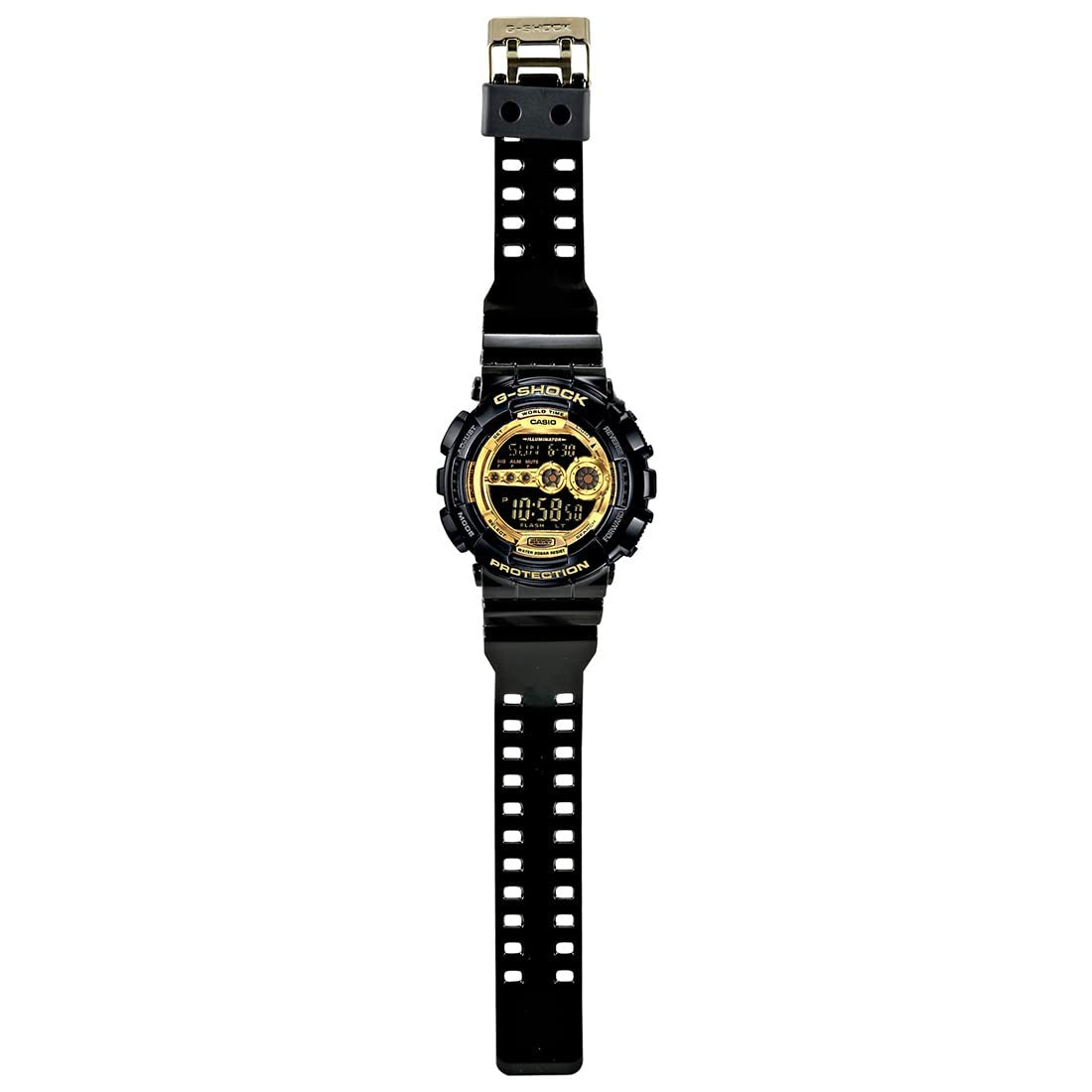 Casio G-Shock Digital Black Gold Dial Resin Strap Men's Watch GD-100GB-1DR (G340)