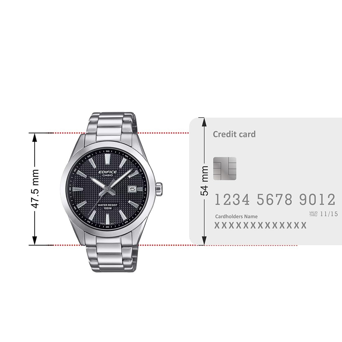 Casio Edifice Black Dial Stainless Steel Analog Men's Watch EFV-160D-1AVDF