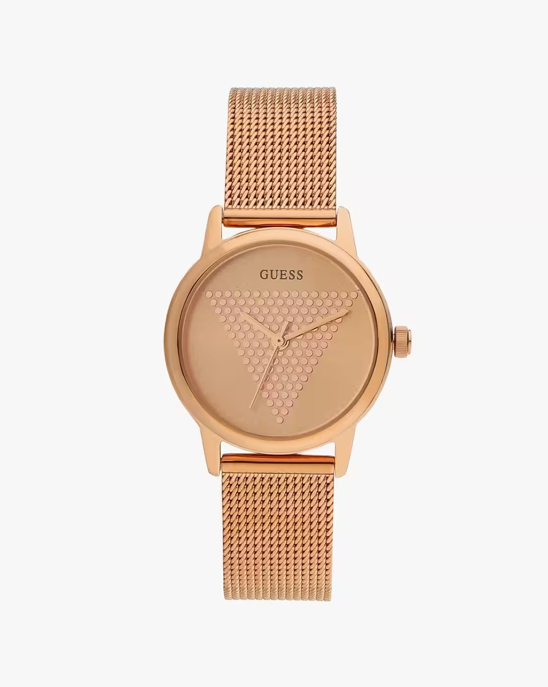 GUESS Micro Imprint Rose Gold Dial Women Watch GW0106L3
