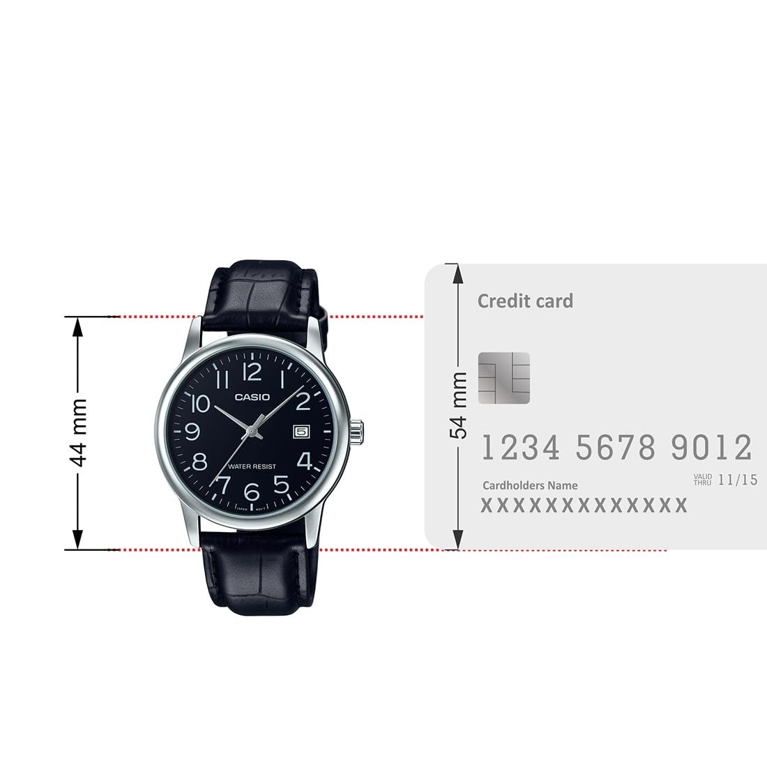 Casio Enticer Analog Black Dial Stainless Steel Leather Men's Watch MTP-V002L-1BUDF [A2315]