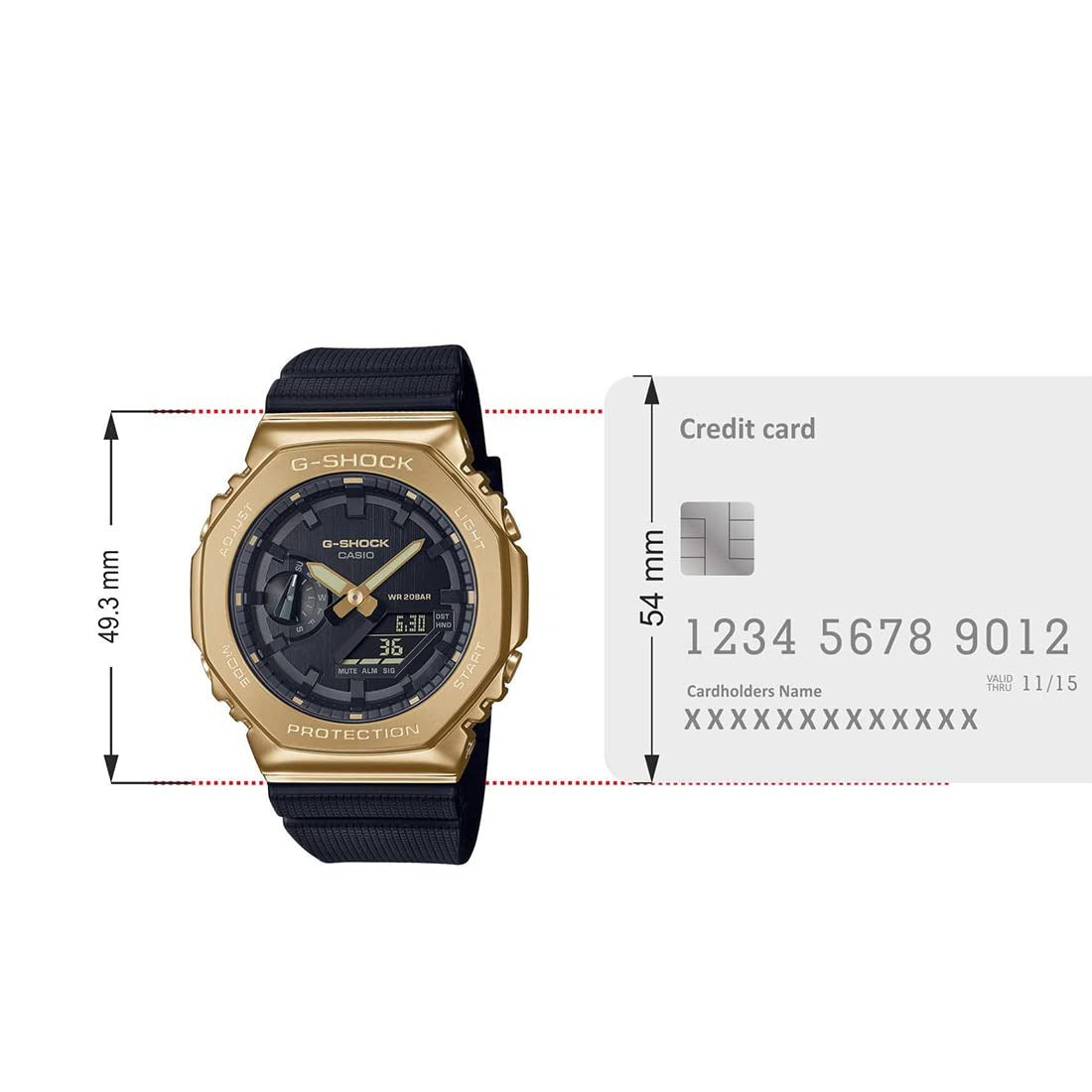 G-Shock Black Gold Dial Resin Strap Analog-Digital Men's Watch GM-2100G-1A9DR