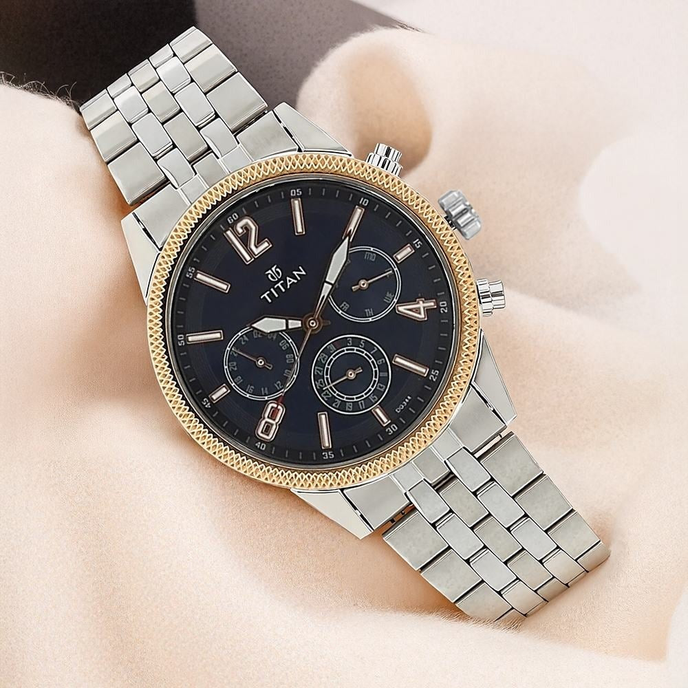 Titan Metropolitan Luxe Blue Dial Men's Watch 1734KM01