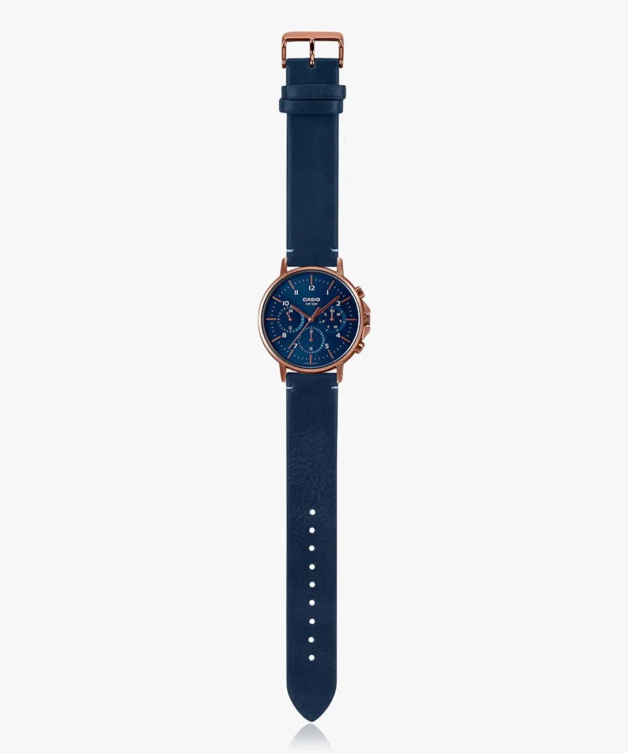 Casio Enticer Analog Blue Dial Leather Strap Men's Watch MTP-E321RL-2AVDF (A1849)